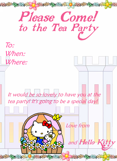 hello kitty invitations. Invitation. 2. Menu